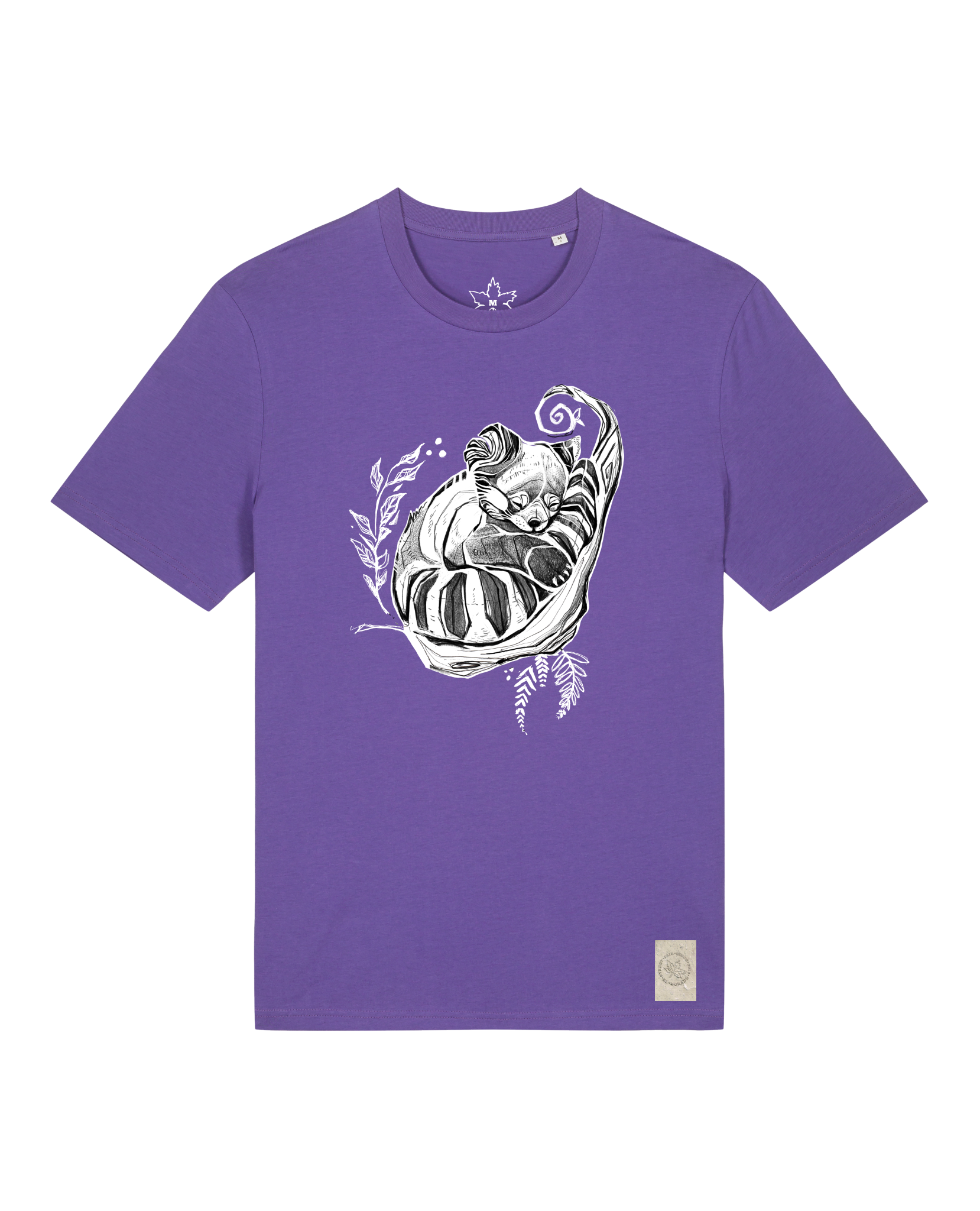 bio-unisex-medium fit-tshirt-waschbärchen-sttu169-blaukraut-front