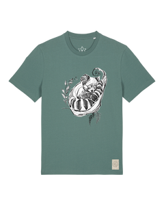 bio-unisex-medium fit-tshirt-waschbärchen-sttu169-blautanne-front