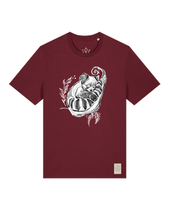 bio-unisex-medium fit-tshirt-waschbärchen-sttu169-burgunder rot-front