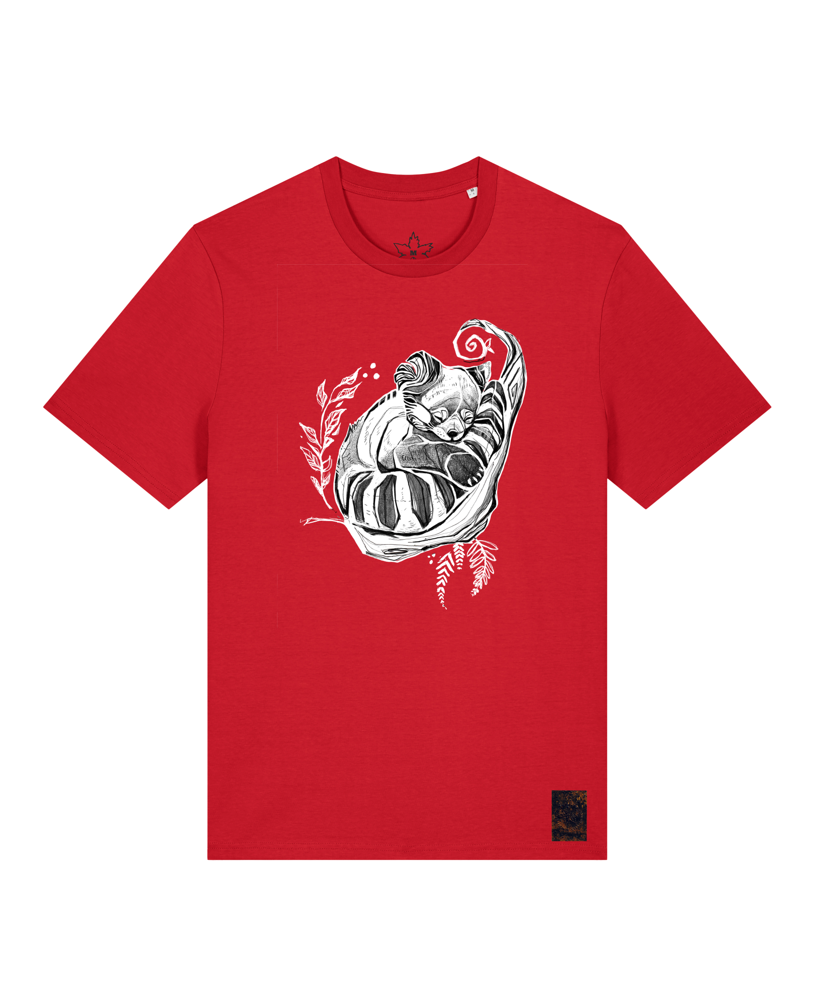 bio-unisex-medium fit-tshirt-waschbärchen-sttu169-erdbeere-front