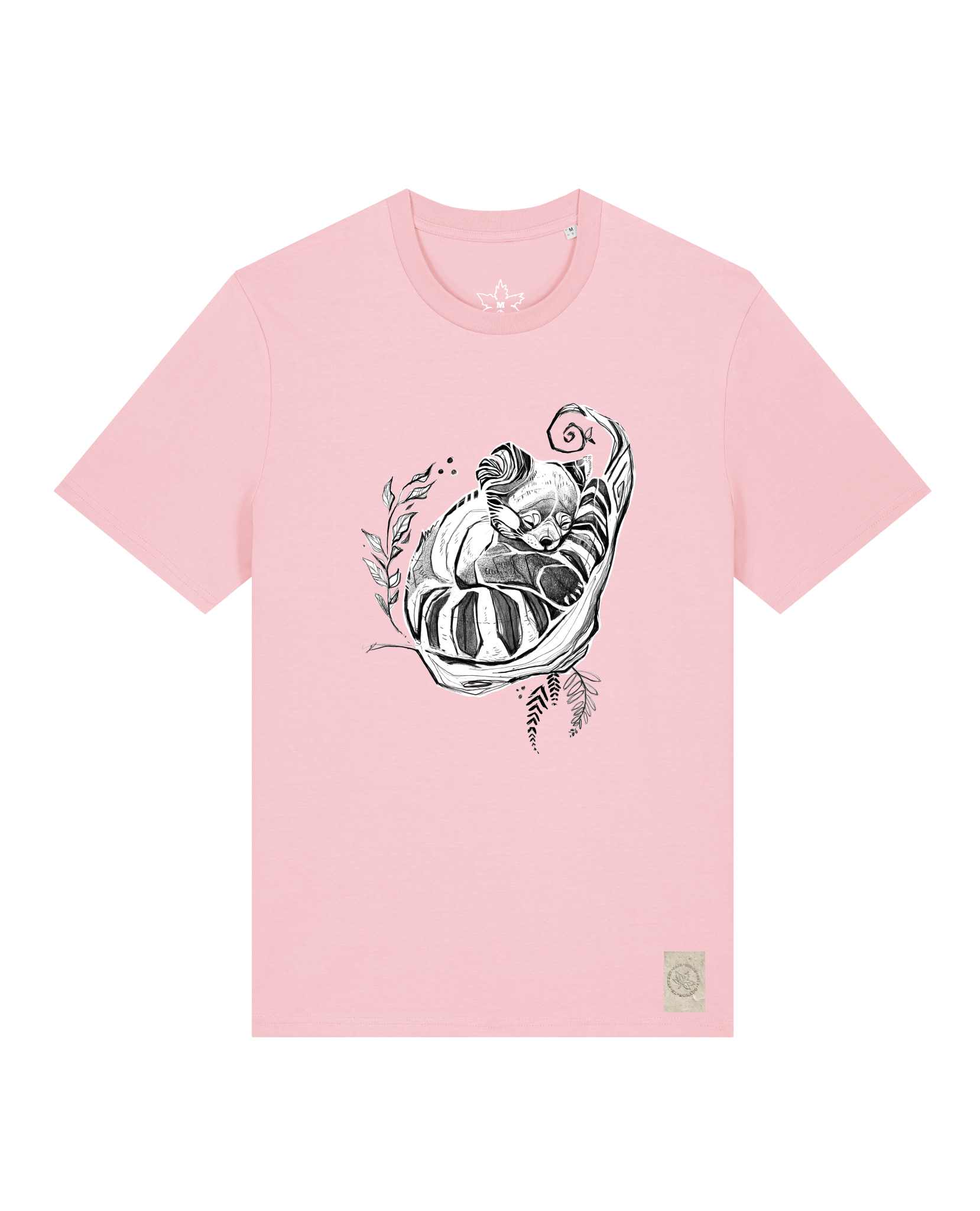 bio-unisex-medium fit-tshirt-waschbärchen-sttu169-flamingo-front