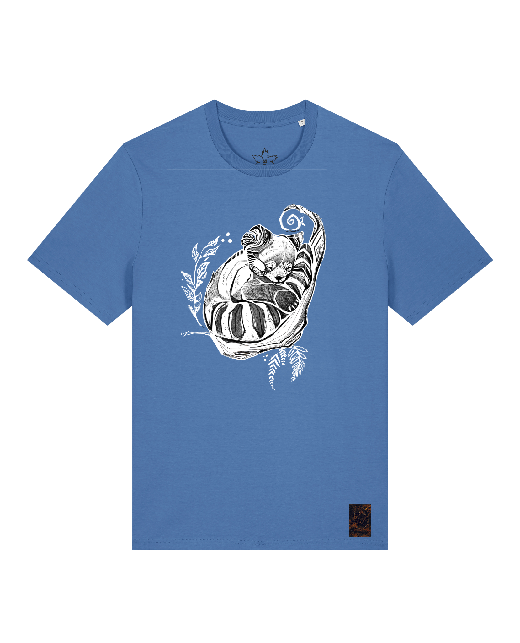 bio-unisex-medium fit-tshirt-waschbärchen-sttu169-hortensie-front