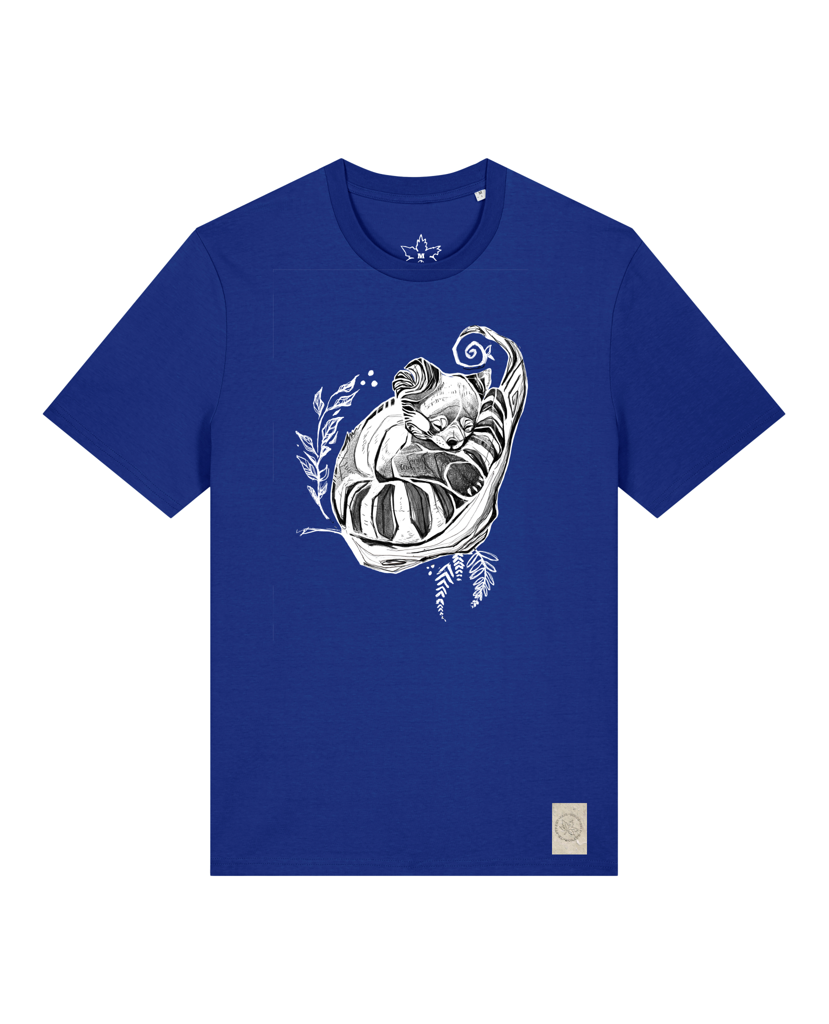 bio-unisex-medium fit-tshirt-waschbärchen-sttu169-kornblume-front