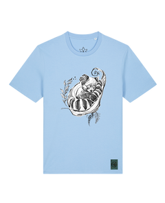 bio-unisex-medium fit-tshirt-waschbärchen-sttu169-lagune-front