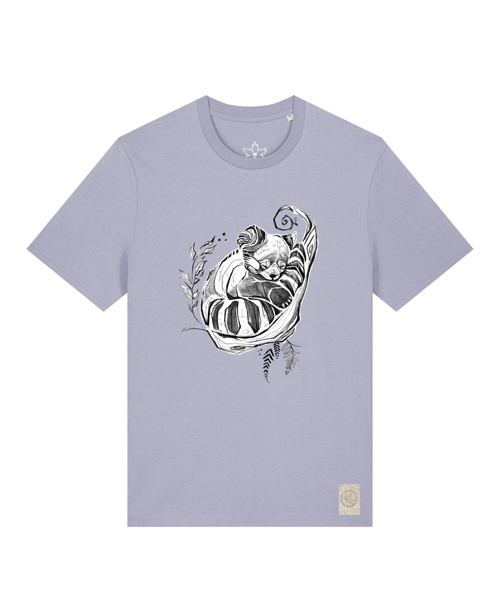 bio-unisex-medium fit-tshirt-waschbärchen-sttu169-lavender-front