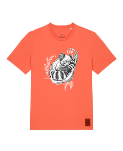 bio-unisex-medium fit-tshirt-waschbärchen-sttu169-mandarine-front