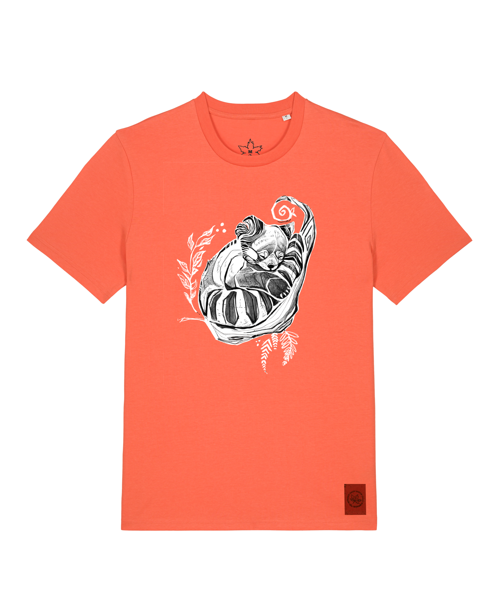 bio-unisex-medium fit-tshirt-waschbärchen-sttu169-mandarine-front