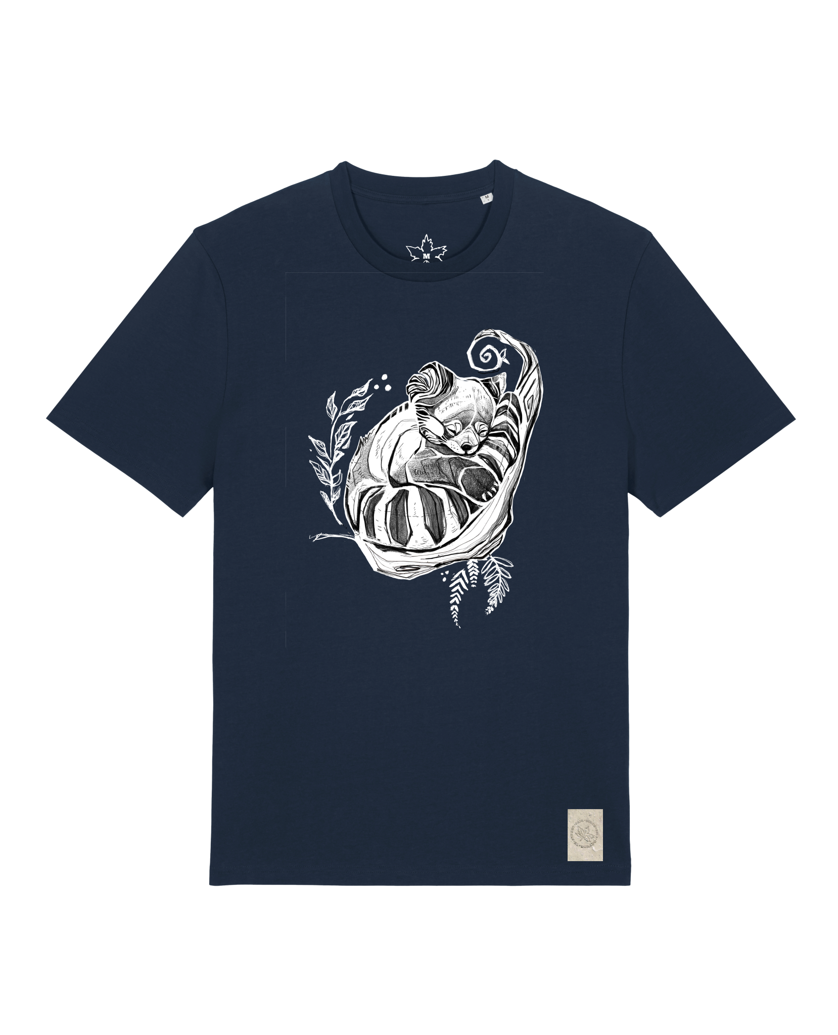 bio-unisex-medium fit-tshirt-waschbärchen-sttu169-marine-front