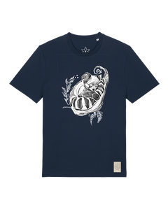 bio-unisex-medium fit-tshirt-waschbärchen-sttu169-marine-front