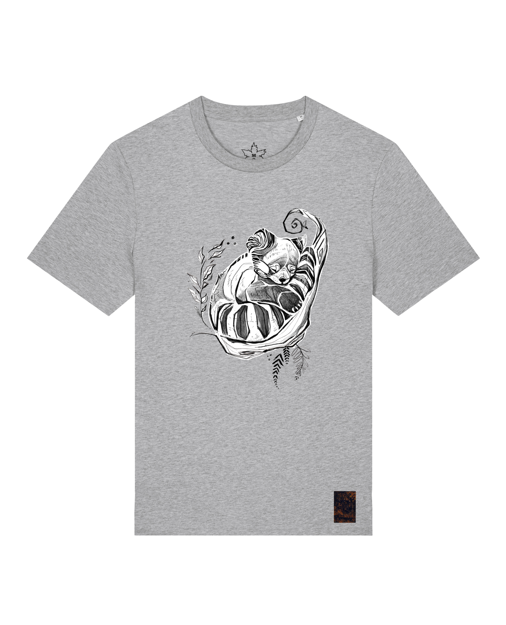 bio-unisex-medium fit-tshirt-waschbärchen-sttu169-mausgrau-front