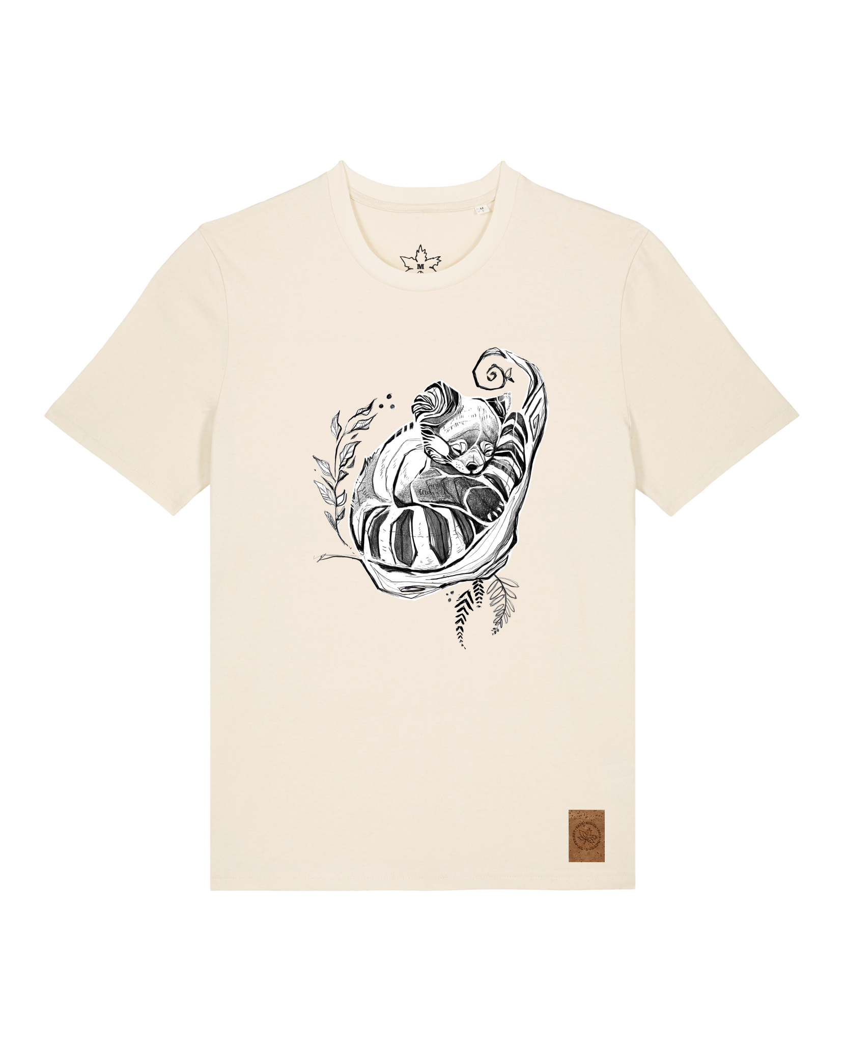 bio-unisex-medium fit-tshirt-waschbärchen-sttu169-natur-front