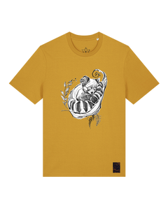 bio-unisex-medium fit-tshirt-waschbärchen-sttu169-senf-front