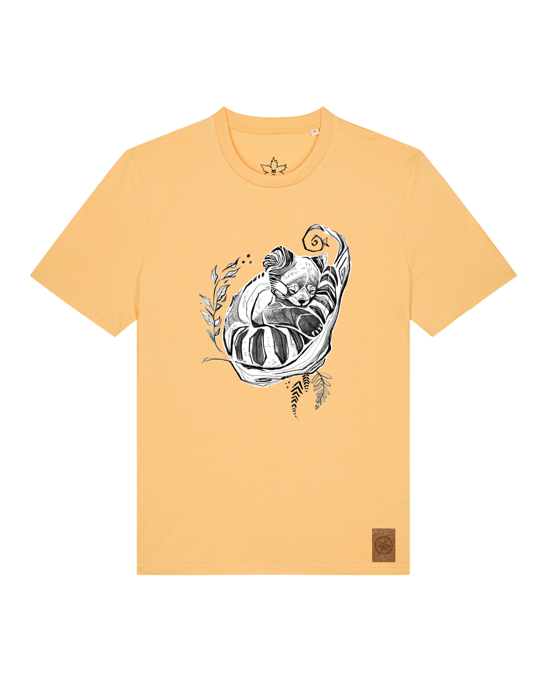 bio-unisex-medium fit-tshirt-waschbärchen-sttu169-senfkorn-front