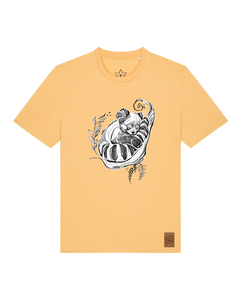 bio-unisex-medium fit-tshirt-waschbärchen-sttu169-senfkorn-front