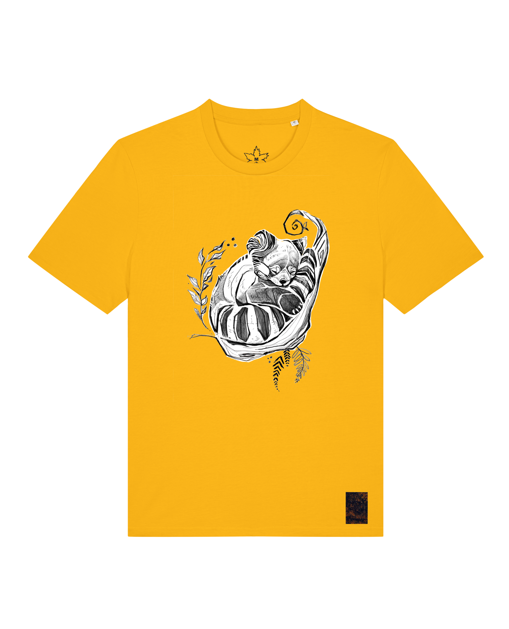 bio-unisex-medium fit-tshirt-waschbärchen-sttu169-sonnenblume-front