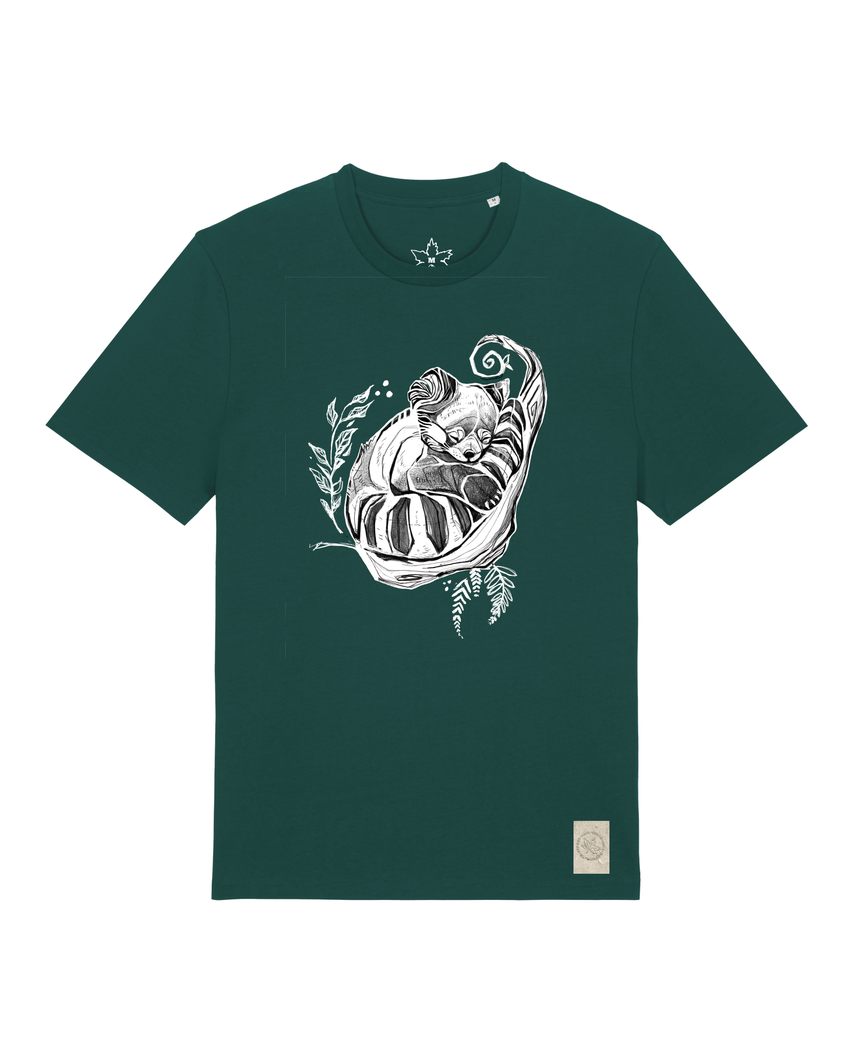 bio-unisex-medium fit-tshirt-waschbärchen-sttu169-spirulina-front