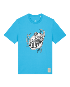 bio-unisex-medium fit-tshirt-waschbärchen-sttu169-wasserblau-front