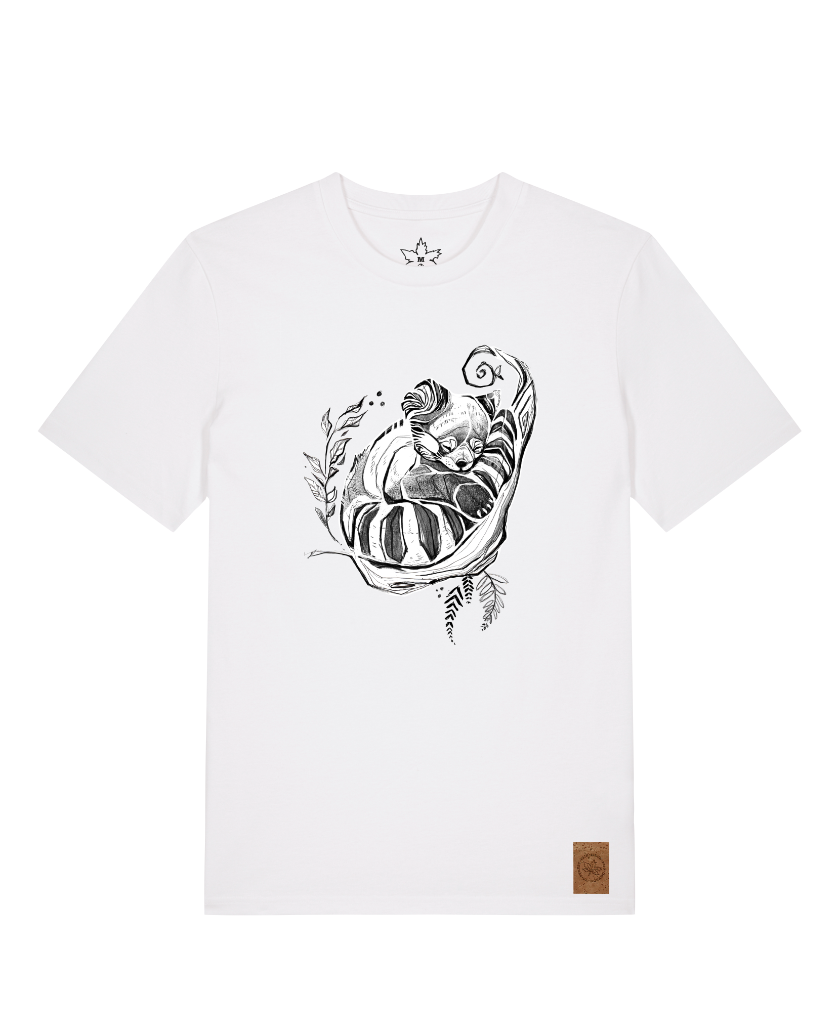 bio-unisex-medium fit-tshirt-waschbärchen-sttu169-weiß-front