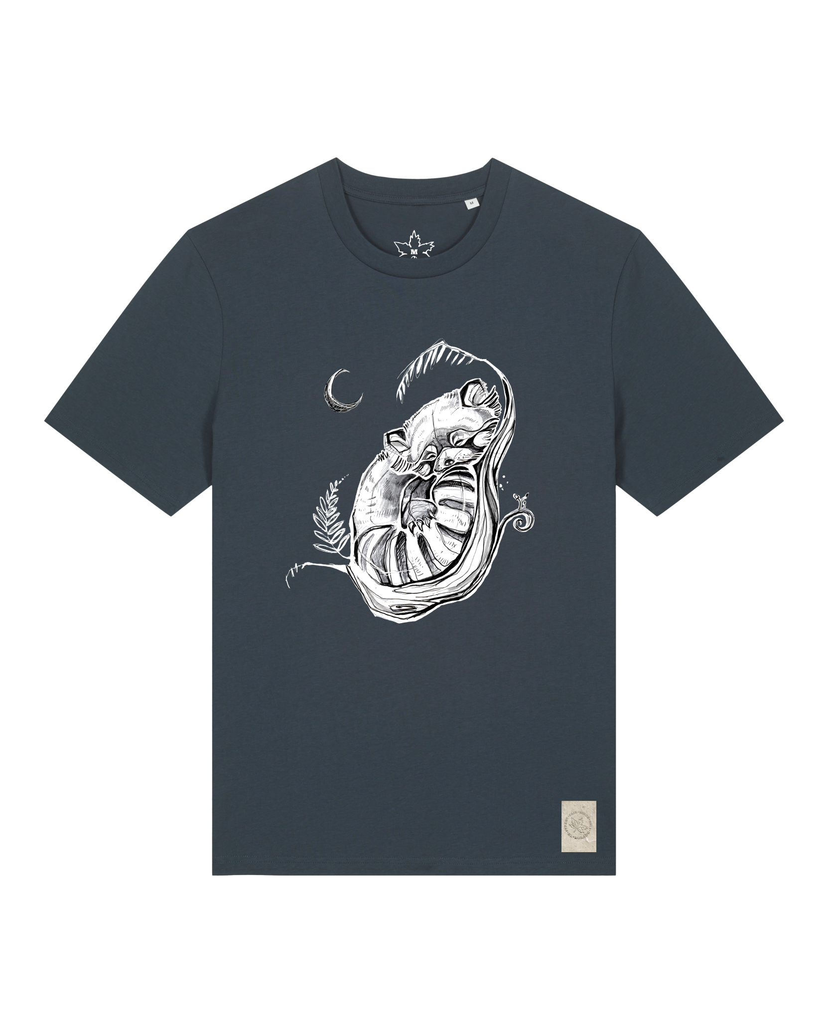 bio-unisex-medium fit-tshirt-waschbärchen 2-sttu169-blaubeernacht-front