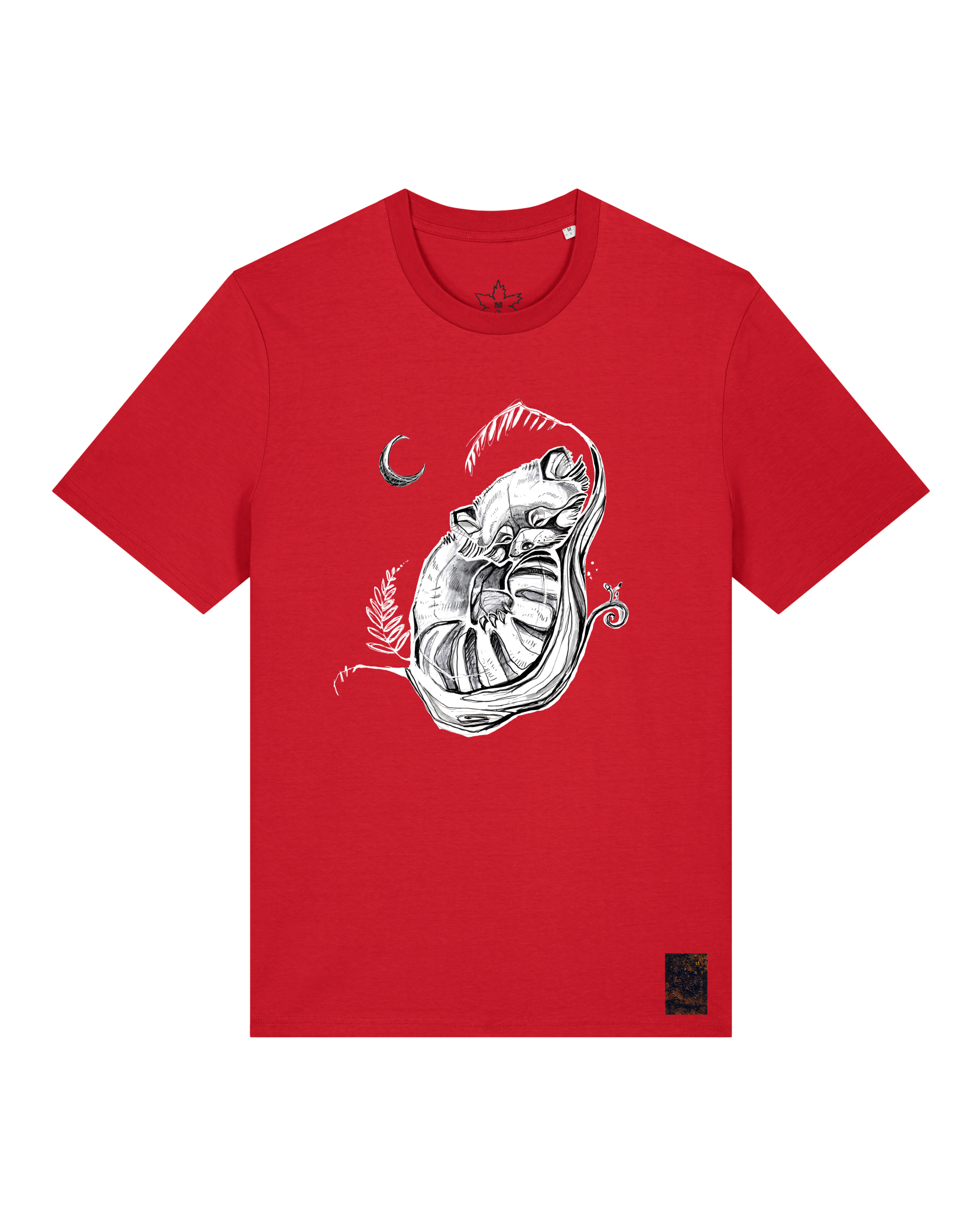 bio-unisex-medium fit-tshirt-waschbärchen 2-sttu169-erdbeere-front