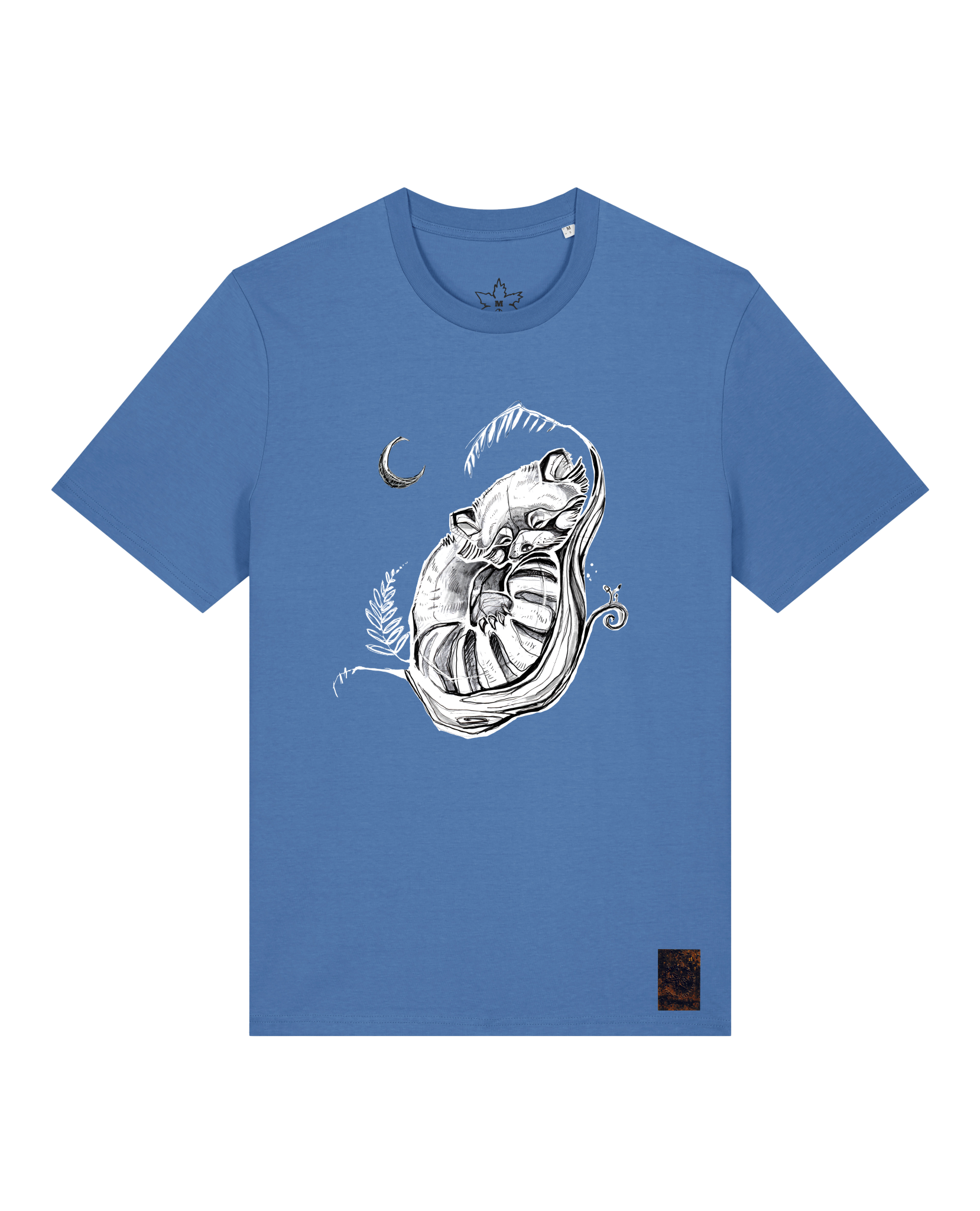 bio-unisex-medium fit-tshirt-waschbärchen 2-sttu169-hortensie-front