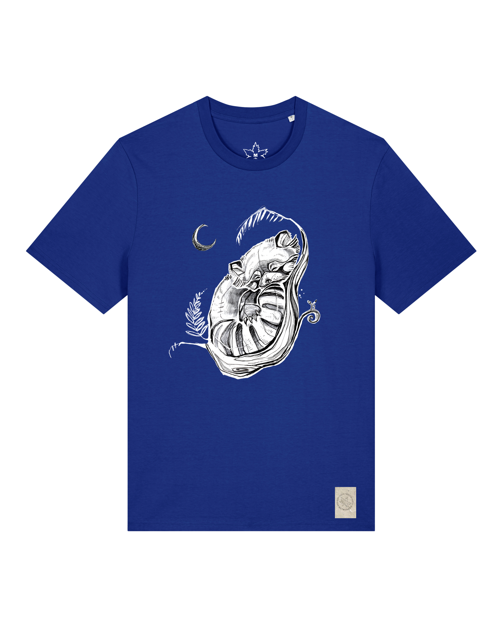 bio-unisex-medium fit-tshirt-waschbärchen 2-sttu169-kornblume-front