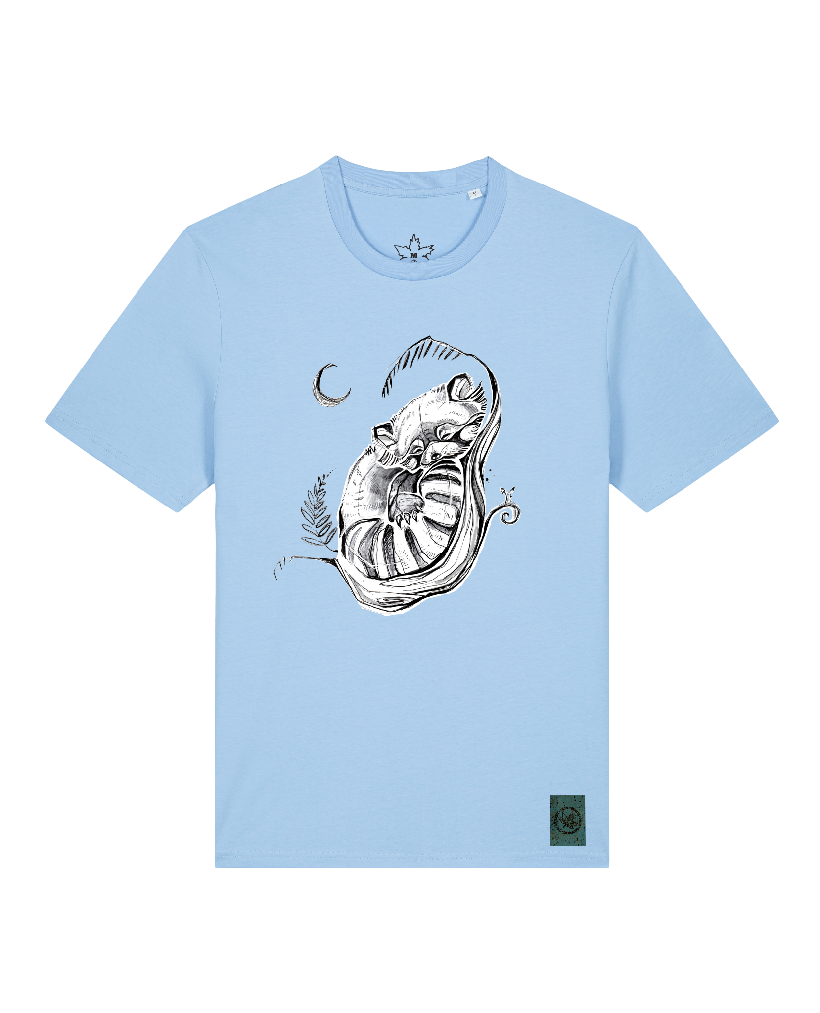 bio-unisex-medium fit-tshirt-waschbärchen 2-sttu169-lagune-front