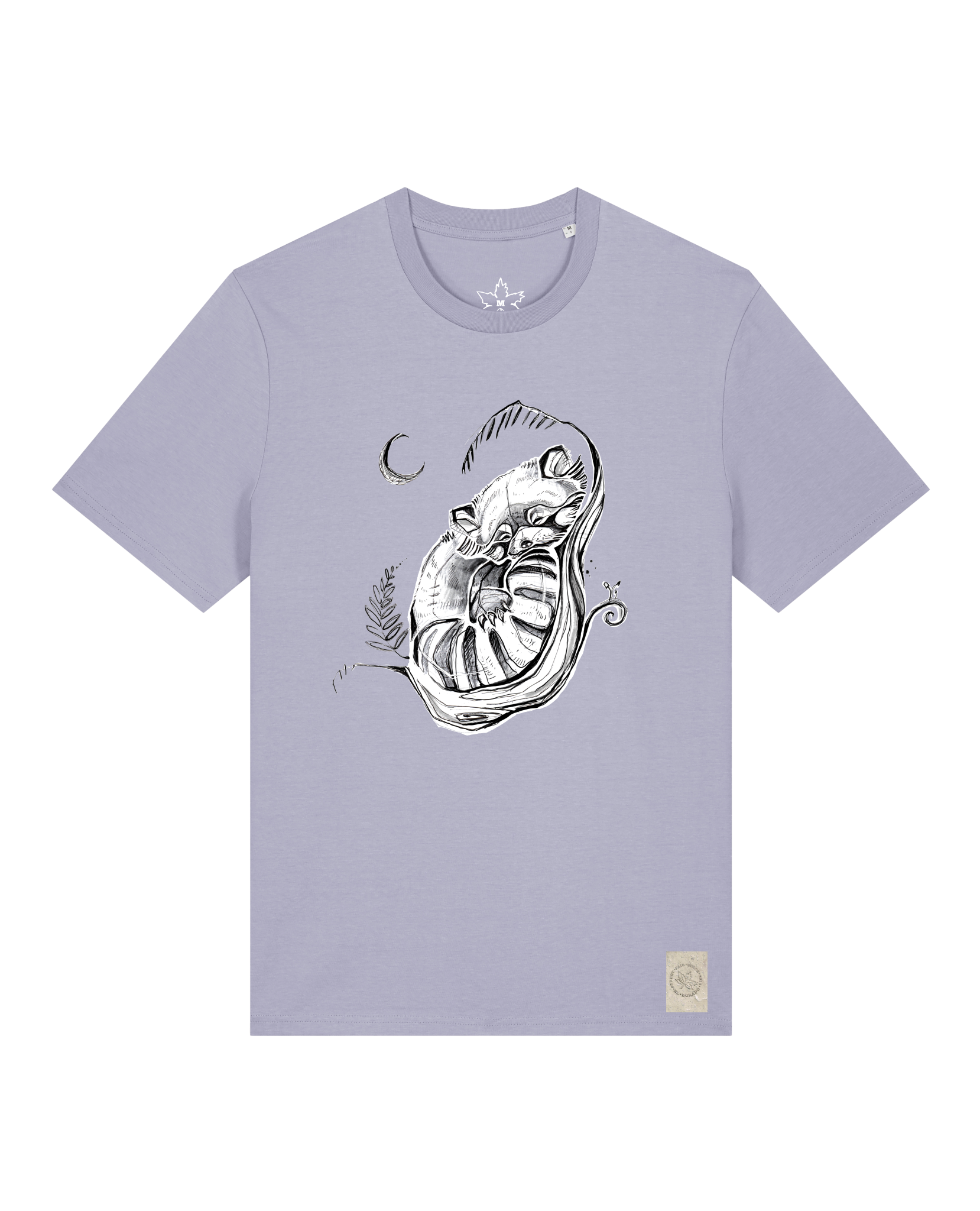 bio-unisex-medium fit-tshirt-waschbärchen 2-sttu169-lavender-front