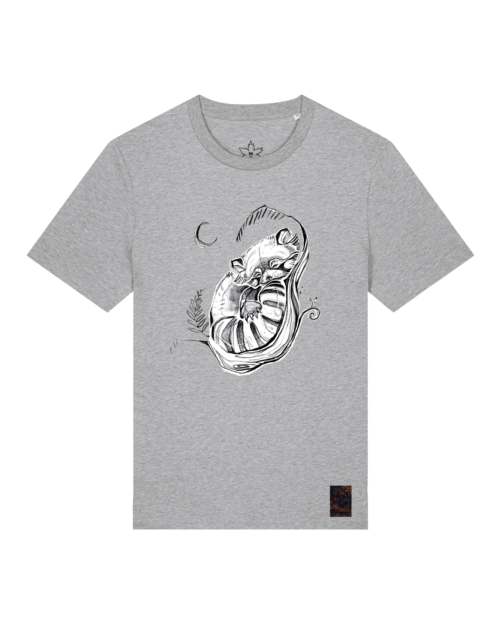 bio-unisex-medium fit-tshirt-waschbärchen 2-sttu169-mausgrau-front