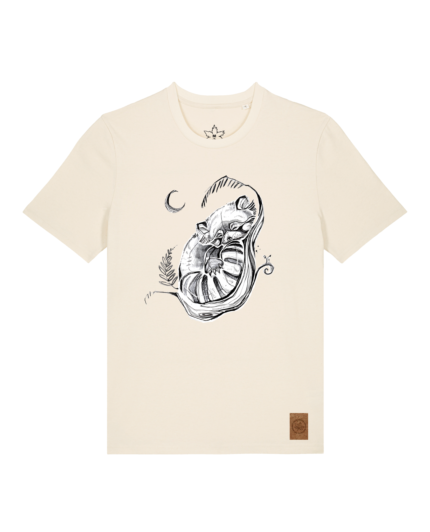 bio-unisex-medium fit-tshirt-waschbärchen 2-sttu169-natur-front