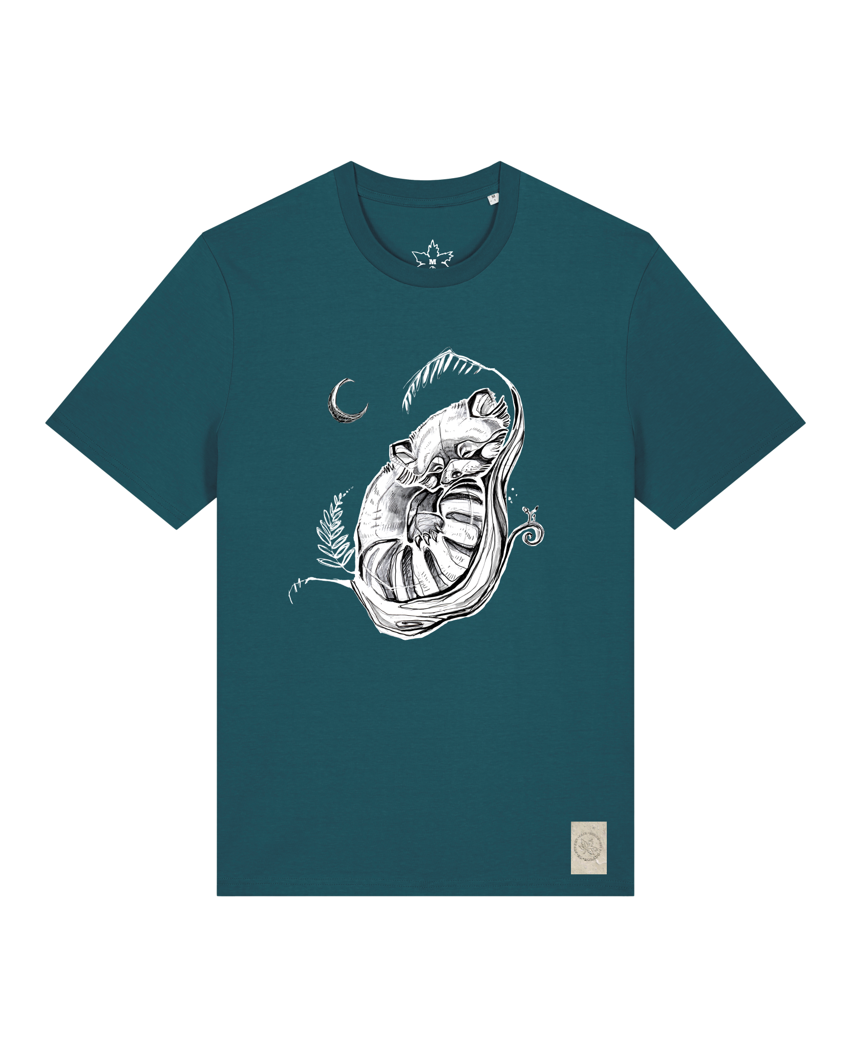 bio-unisex-medium fit-tshirt-waschbärchen 2-sttu169-nordmanntanne-front