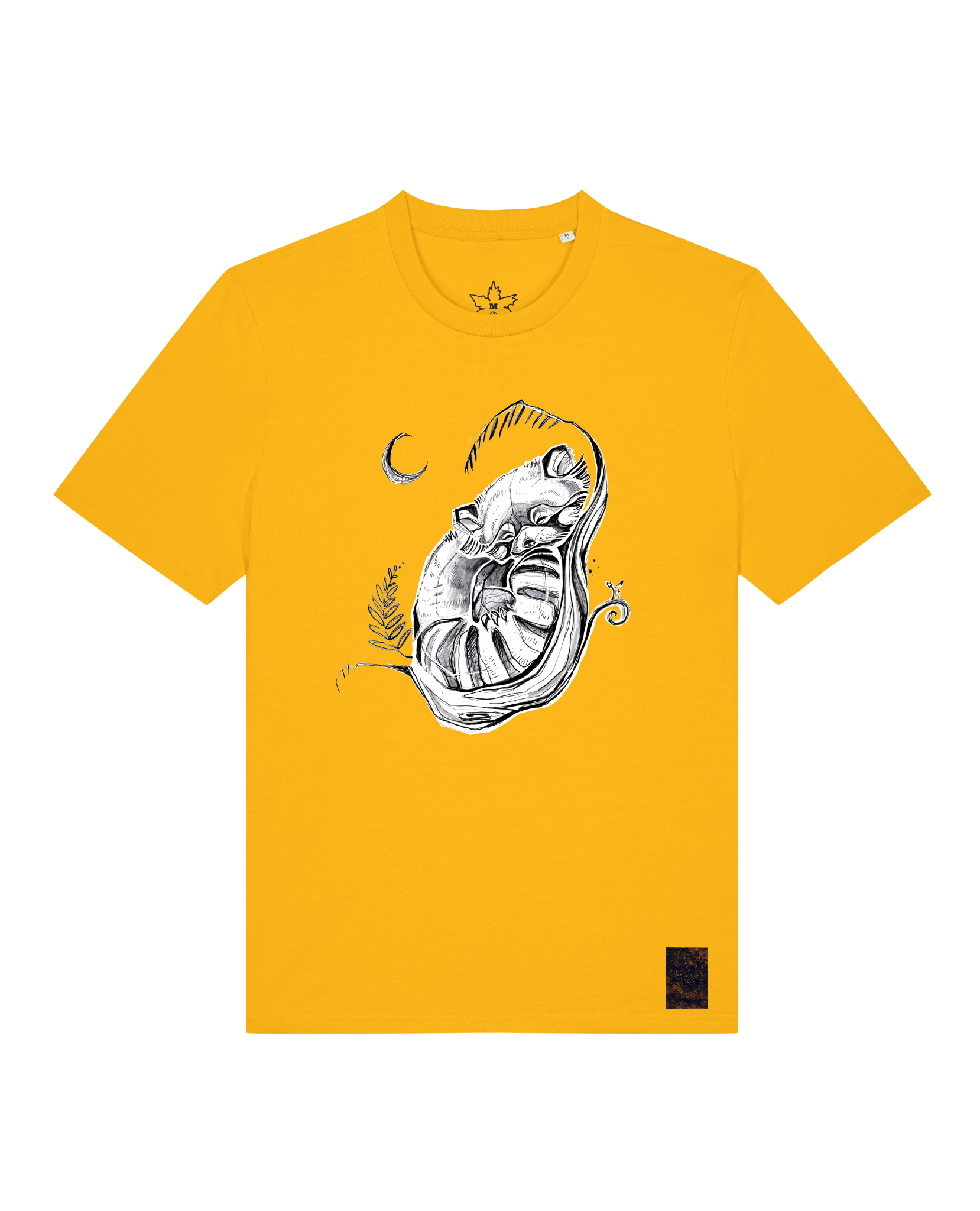 bio-unisex-medium fit-tshirt-waschbärchen 2-sttu169-sonnenblume-front