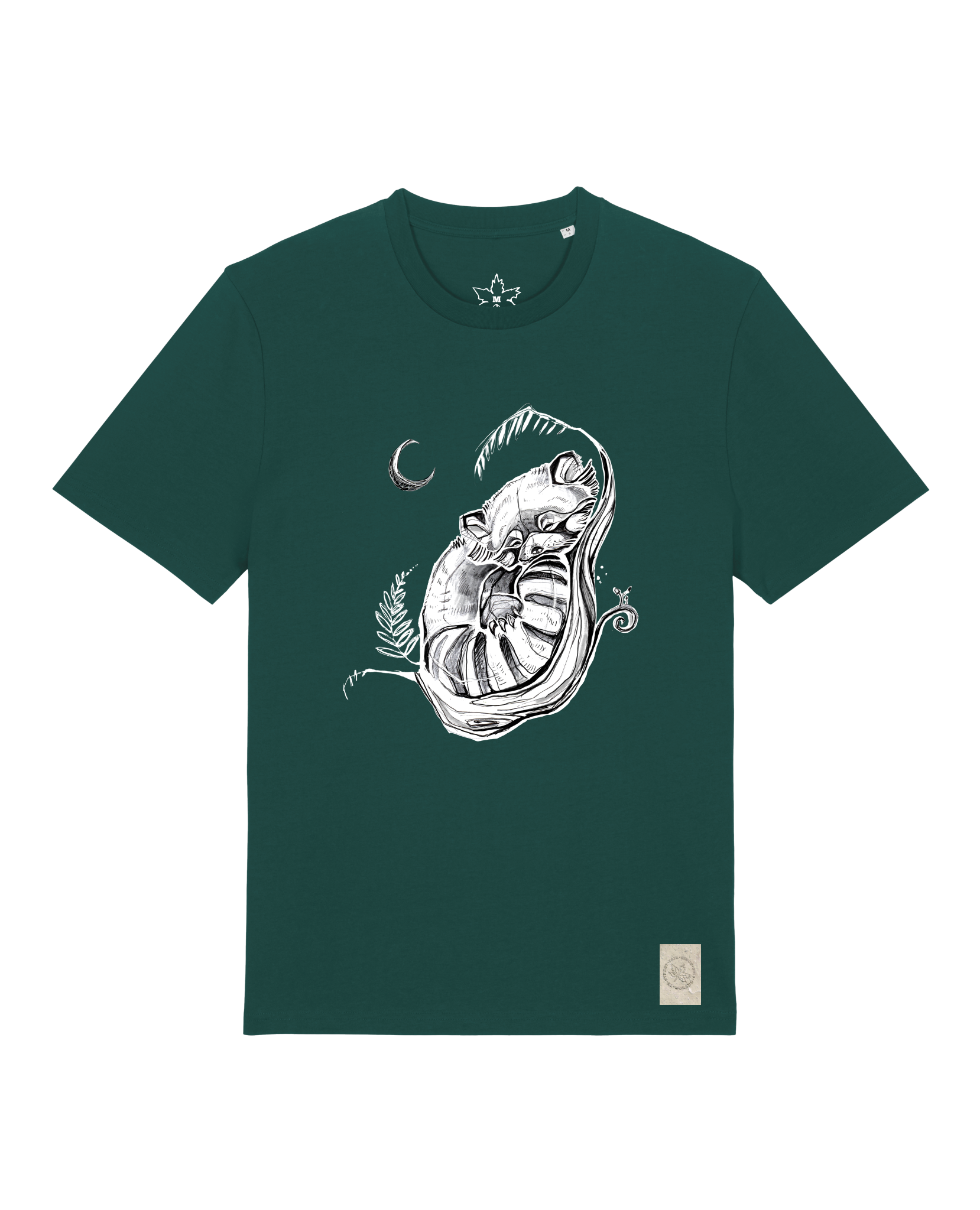 bio-unisex-medium fit-tshirt-waschbärchen 2-sttu169-spirulina-front