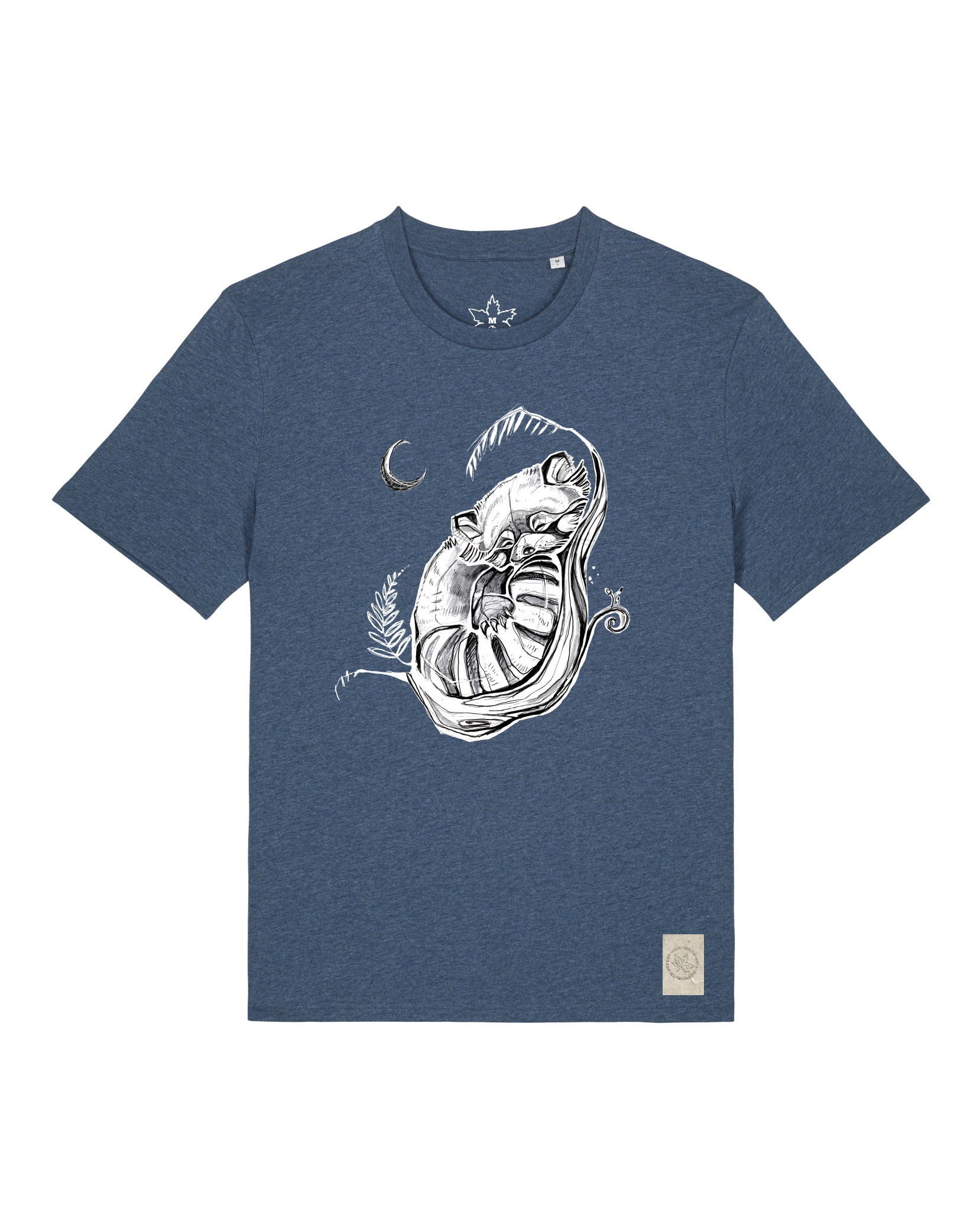 bio-unisex-medium fit-tshirt-waschbärchen 2-sttu169-walblau-front