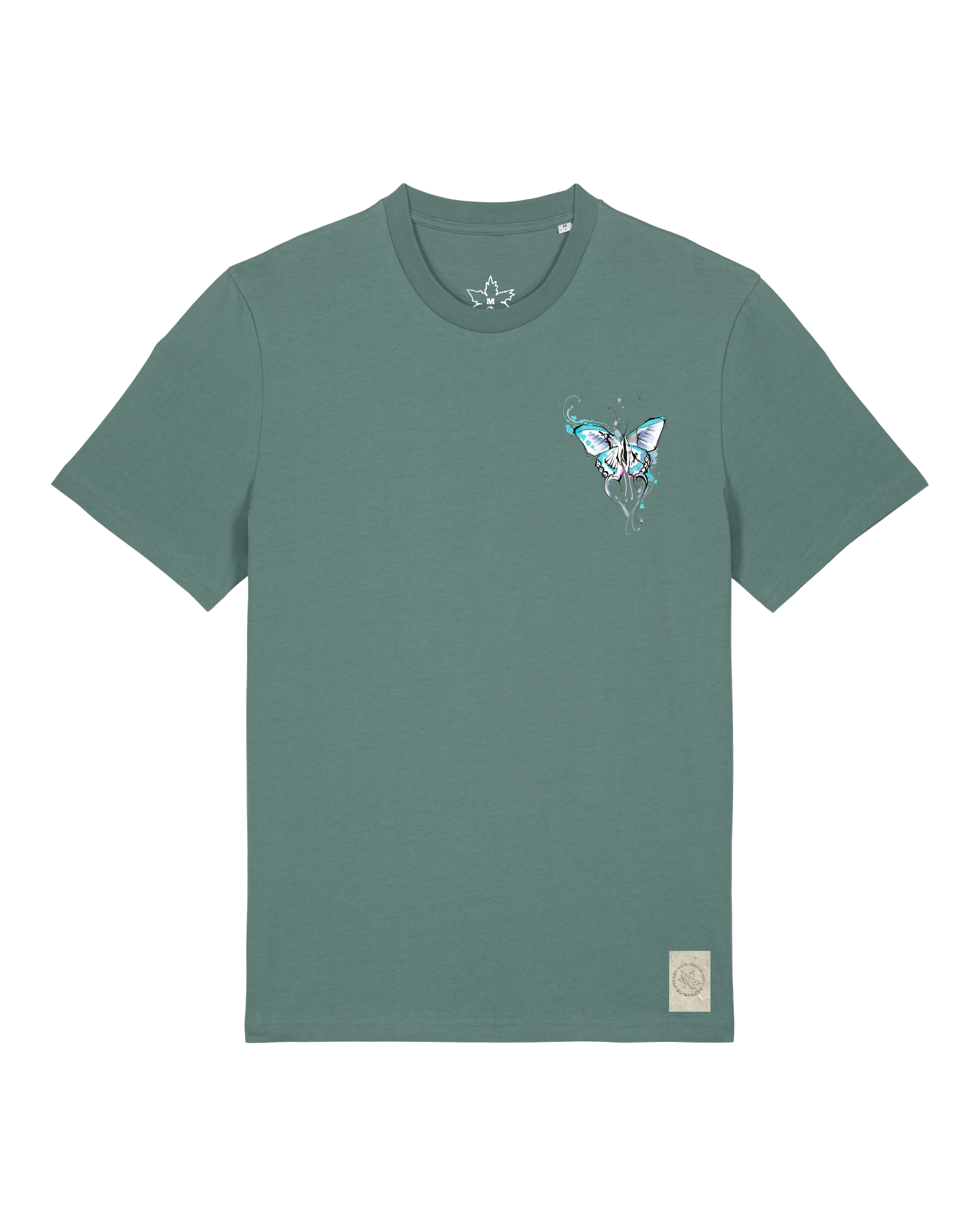 bio-unisex-medium fit-tshirt-witchout words (backprint)-sttu169-blautanne-front