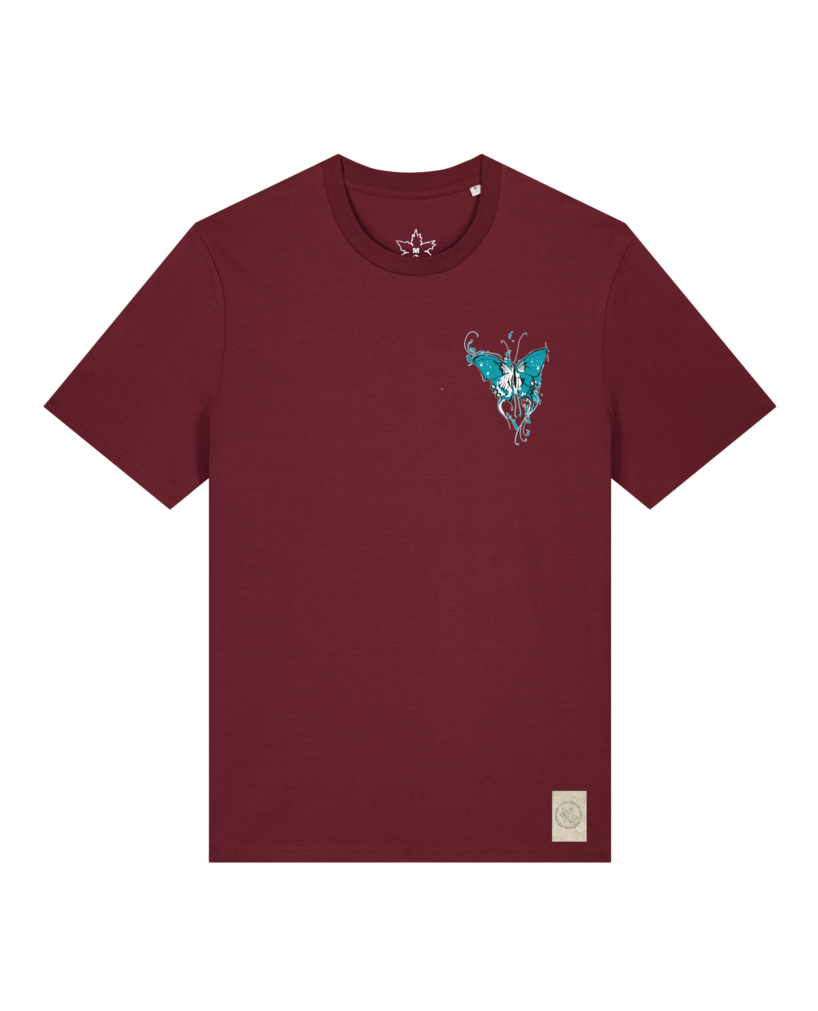 bio-unisex-medium fit-tshirt-witchout words (backprint)-sttu169-burgunder rot-front