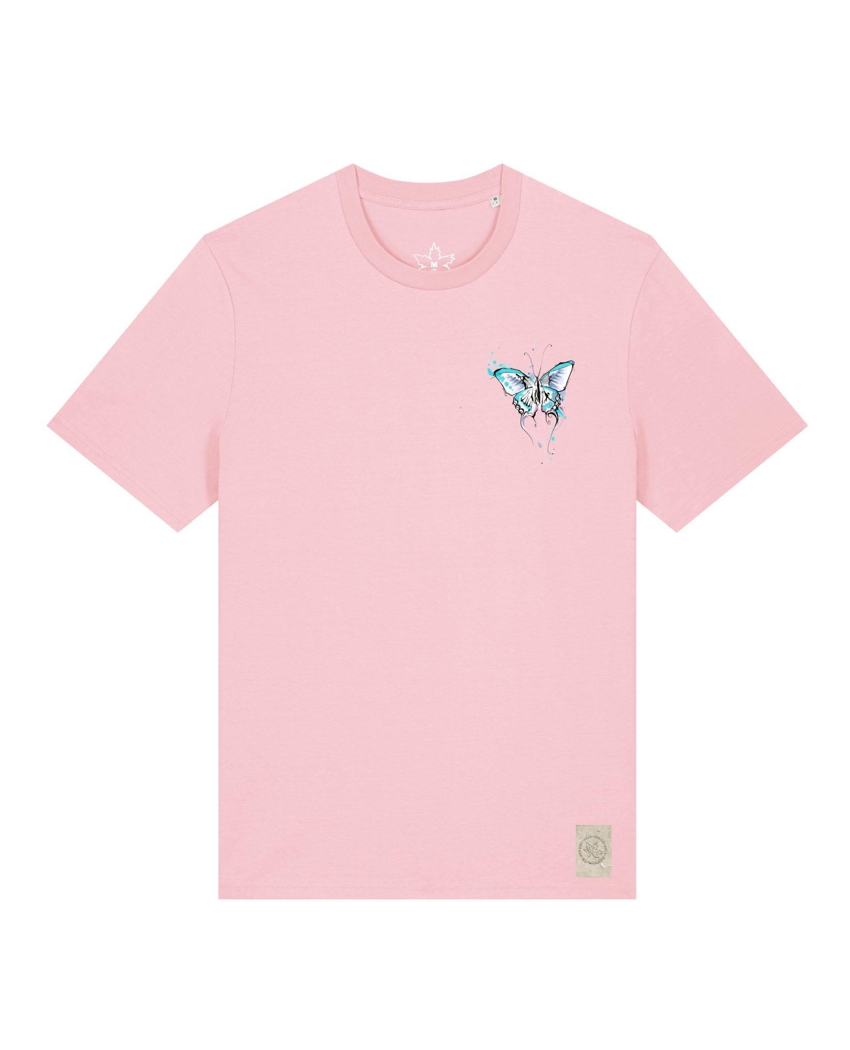 bio-unisex-medium fit-tshirt-witchout words (backprint)-sttu169-flamingo-front