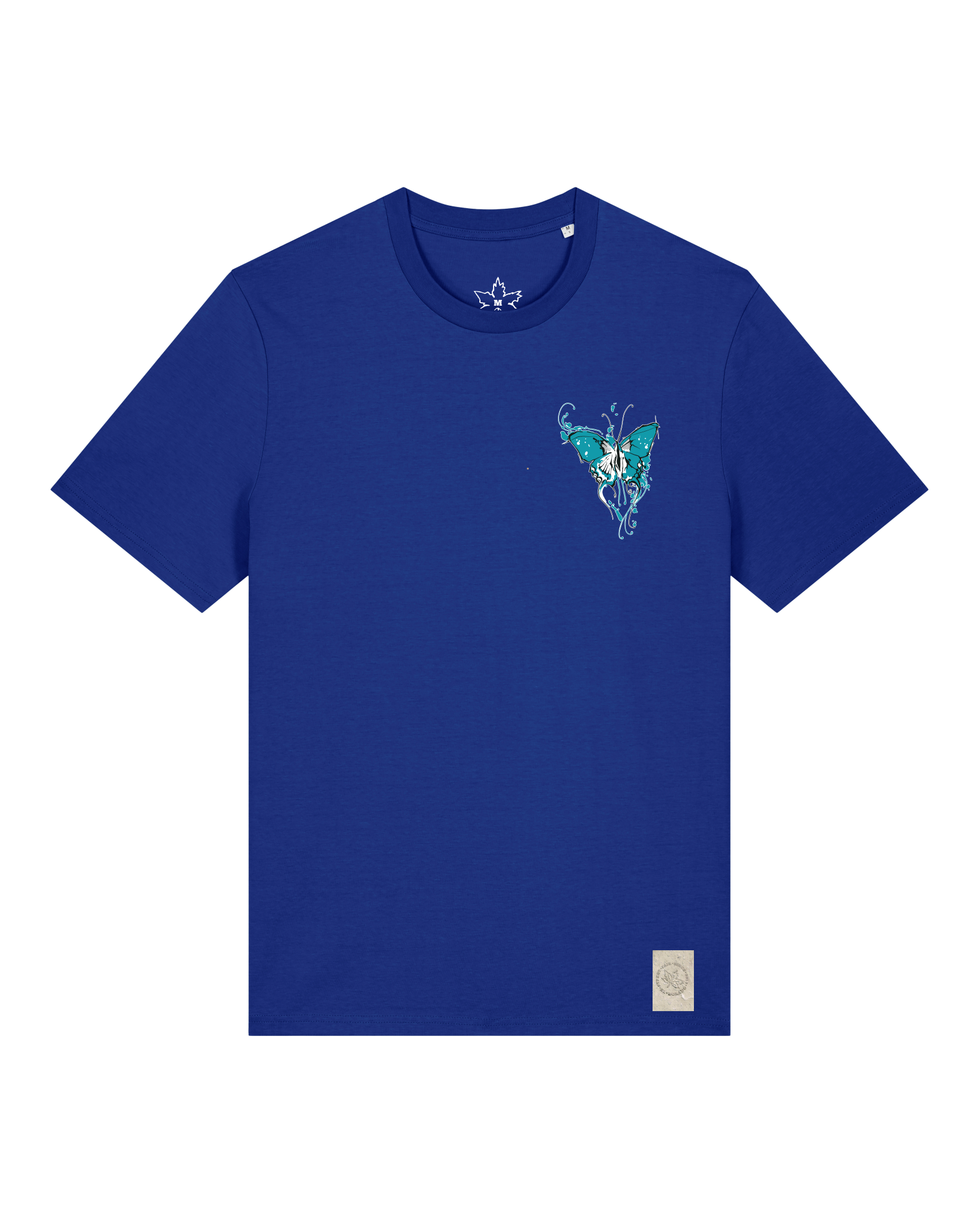 bio-unisex-medium fit-tshirt-witchout words (backprint)-sttu169-kornblume-front