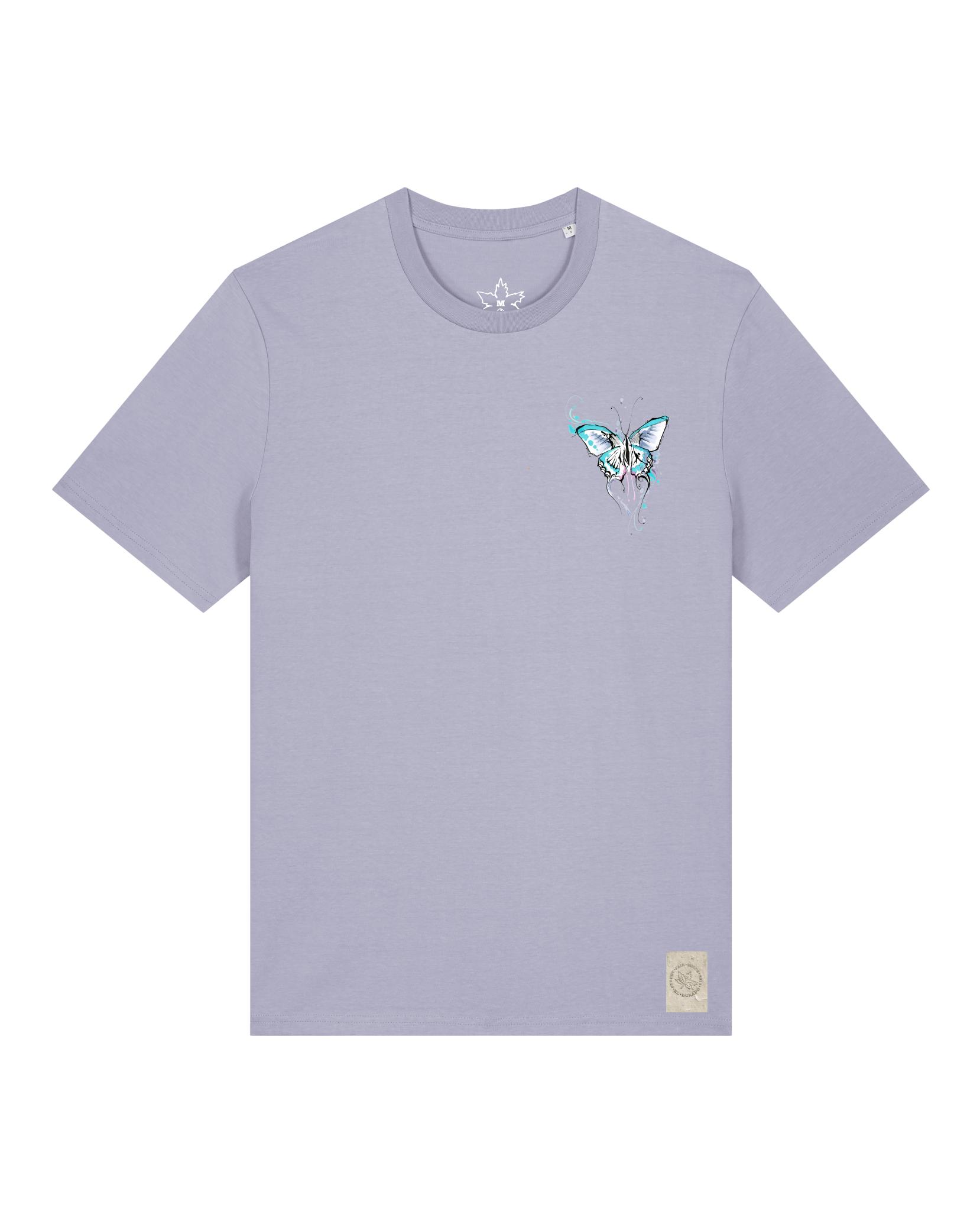 bio-unisex-medium fit-tshirt-witchout words (backprint)-sttu169-lavender-front