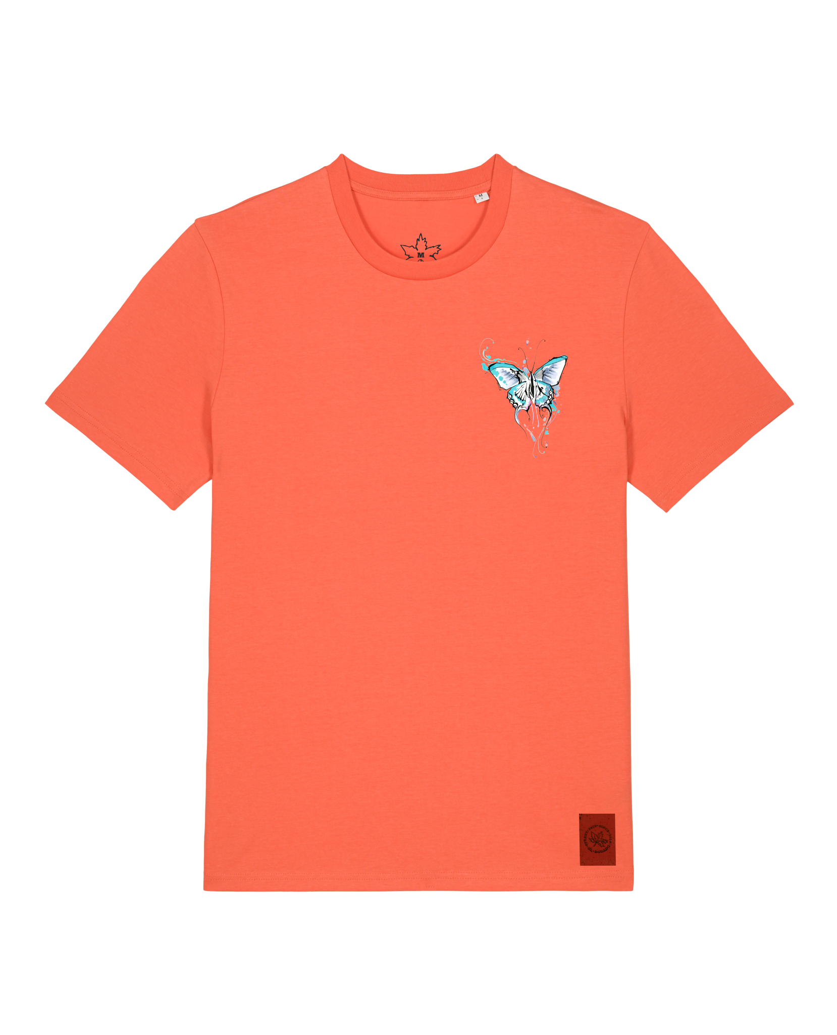 bio-unisex-medium fit-tshirt-witchout words (backprint)-sttu169-mandarine-front