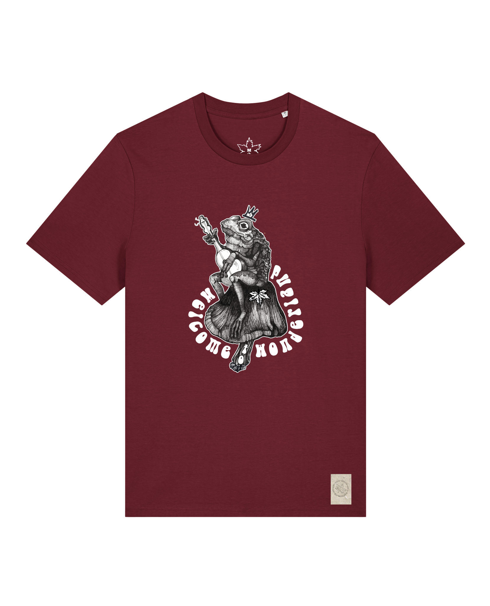 bio-unisex-medium fit-tshirt-wonderland-sttu169-burgunder rot-front