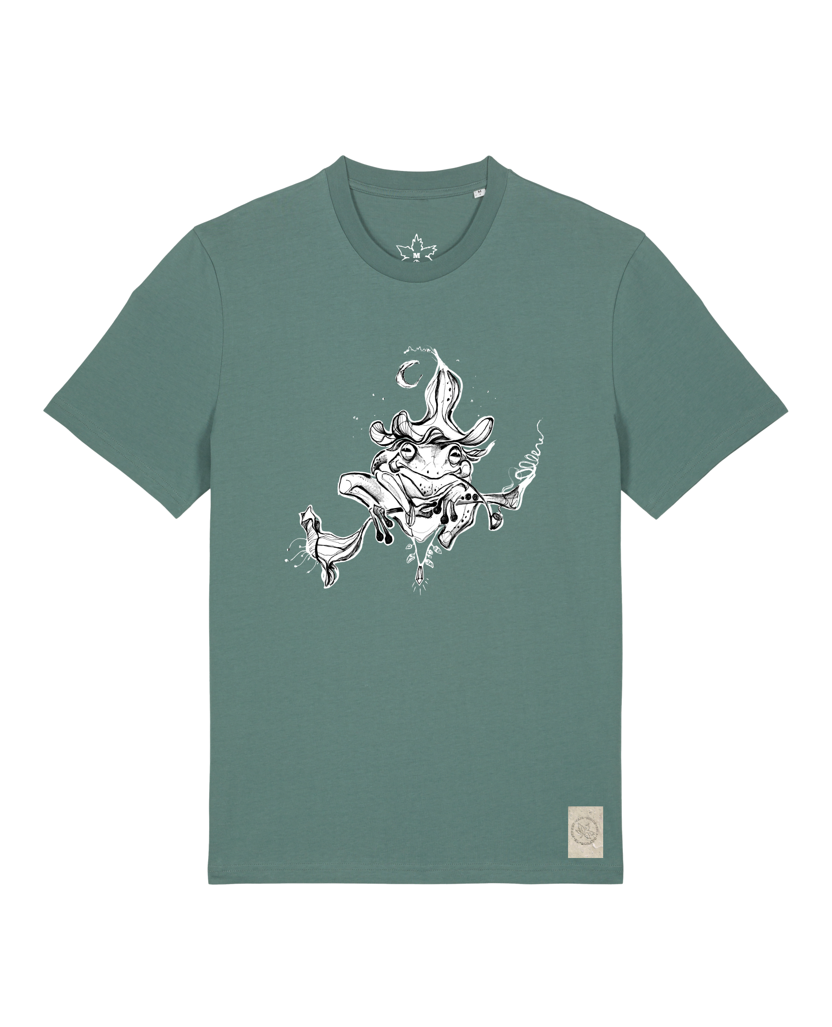 bio-unisex-medium fit-tshirt-zauberfrosch-sttu169-blautanne-front