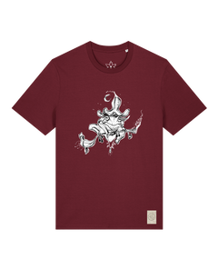 bio-unisex-medium fit-tshirt-zauberfrosch-sttu169-burgunder rot-front
