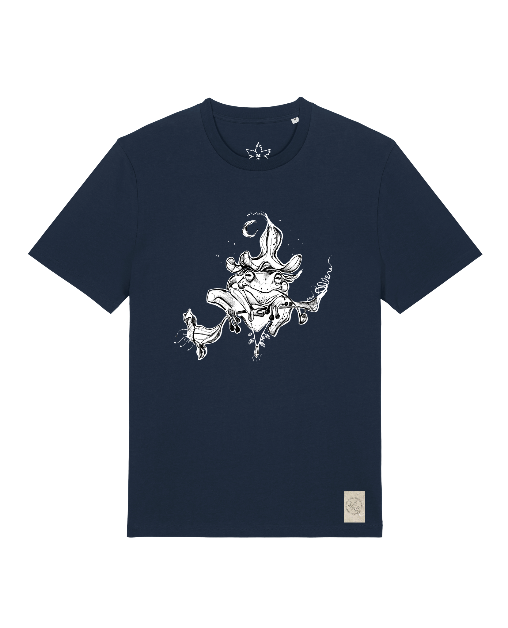 bio-unisex-medium fit-tshirt-zauberfrosch-sttu169-marine-front