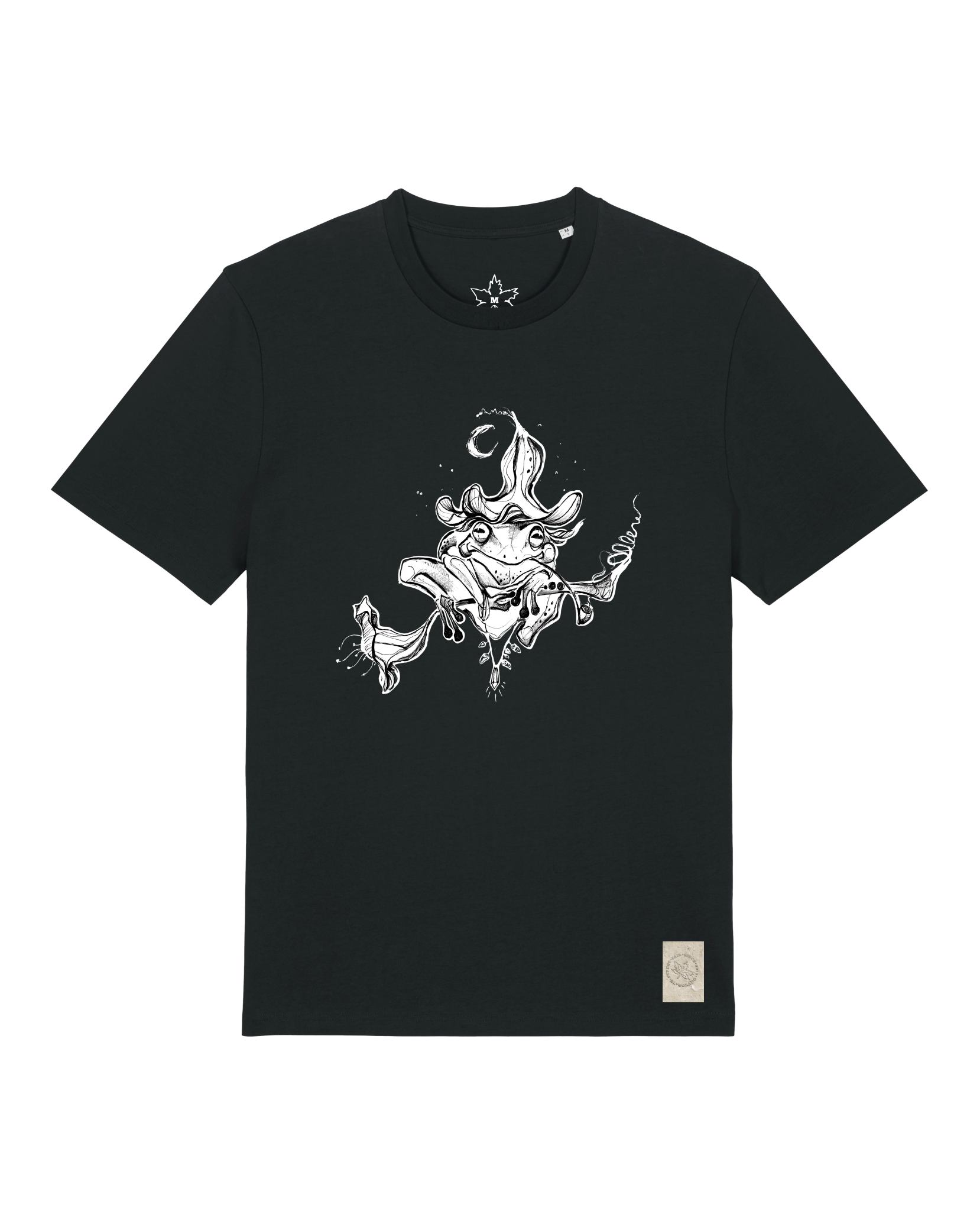 bio-unisex-medium fit-tshirt-zauberfrosch-sttu169-schwarz-front