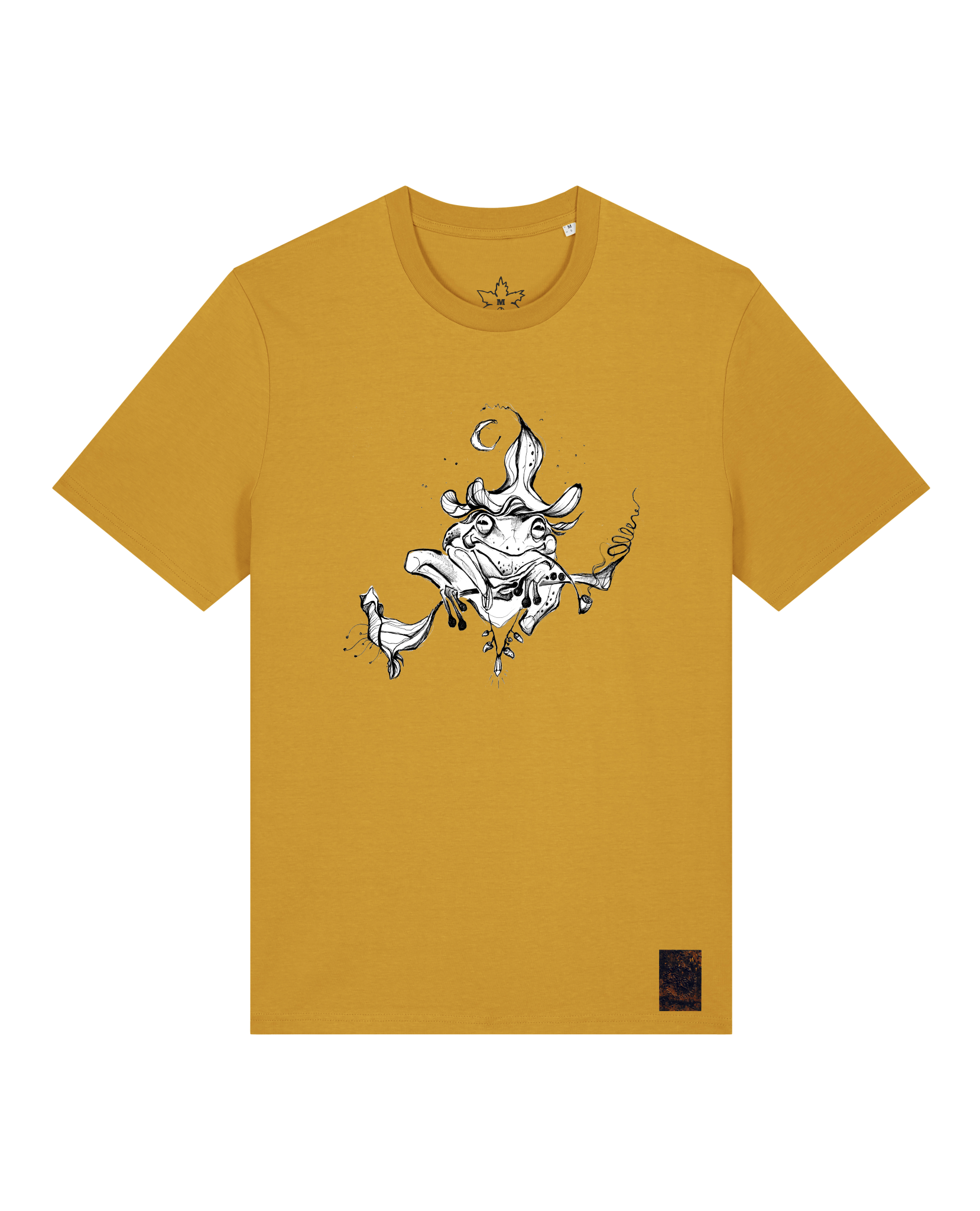 bio-unisex-medium fit-tshirt-zauberfrosch-sttu169-senf-front