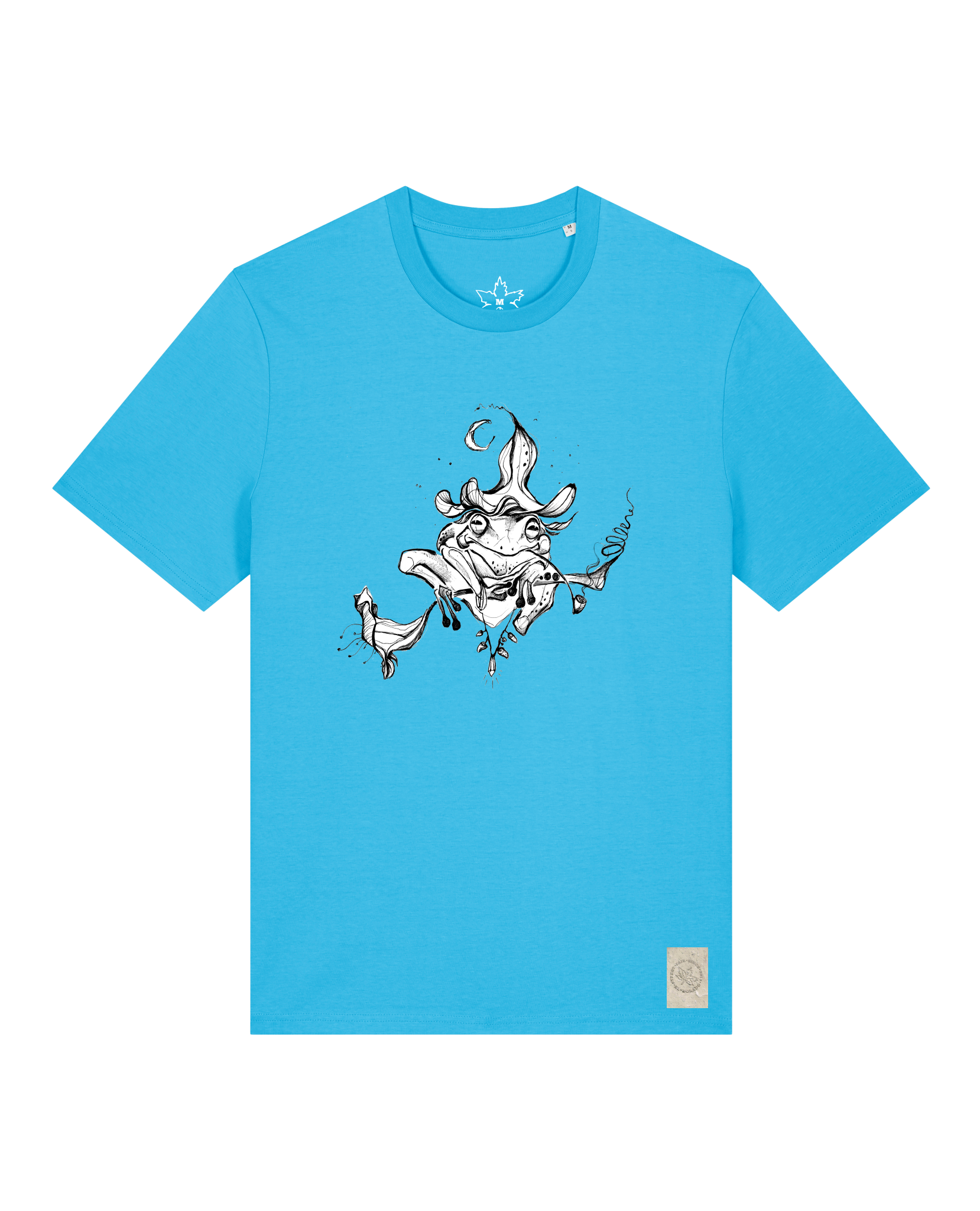 bio-unisex-medium fit-tshirt-zauberfrosch-sttu169-wasserblau-front