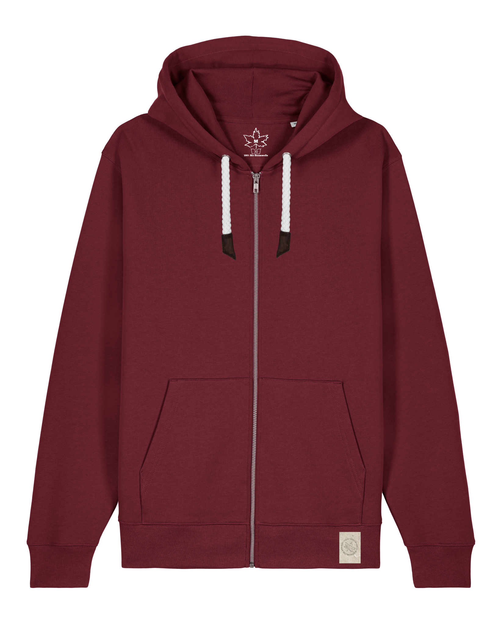 bio-unisex-medium fit-zipthru-basic-stsu179-burgunder rot-front