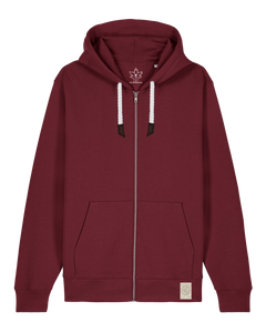 bio-unisex-medium fit-zipthru-basic-stsu179-burgunder rot-front