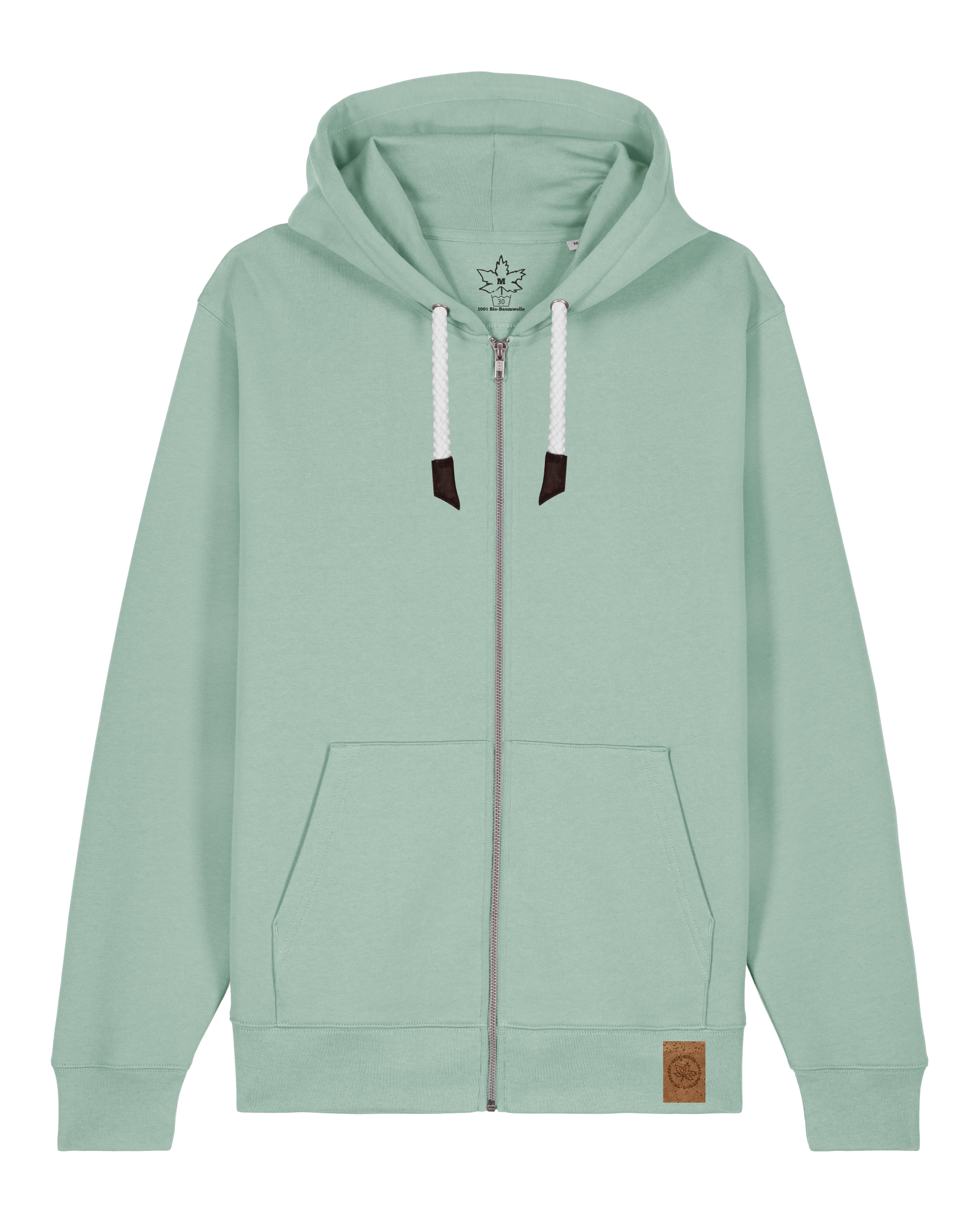 bio-unisex-medium fit-zipthru-basic-stsu179-eukalyptus-front